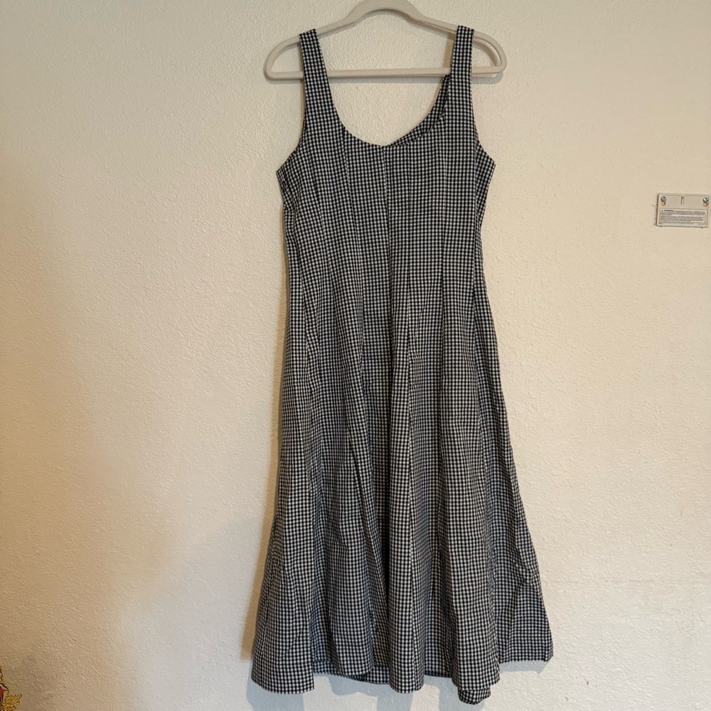 Women's Corset Midi A-Line Dress - A New Day™ Black Gingham 2: Cotton Rayon Blen - Picture 12 of 12